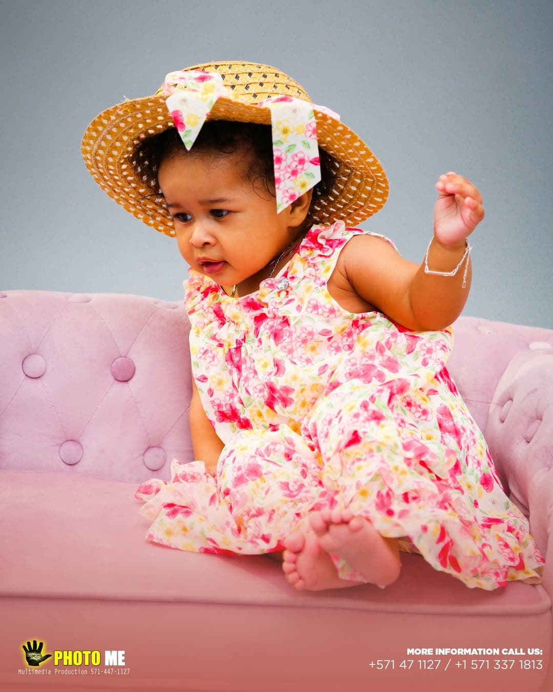 Newborn baby yawning during photoshoot