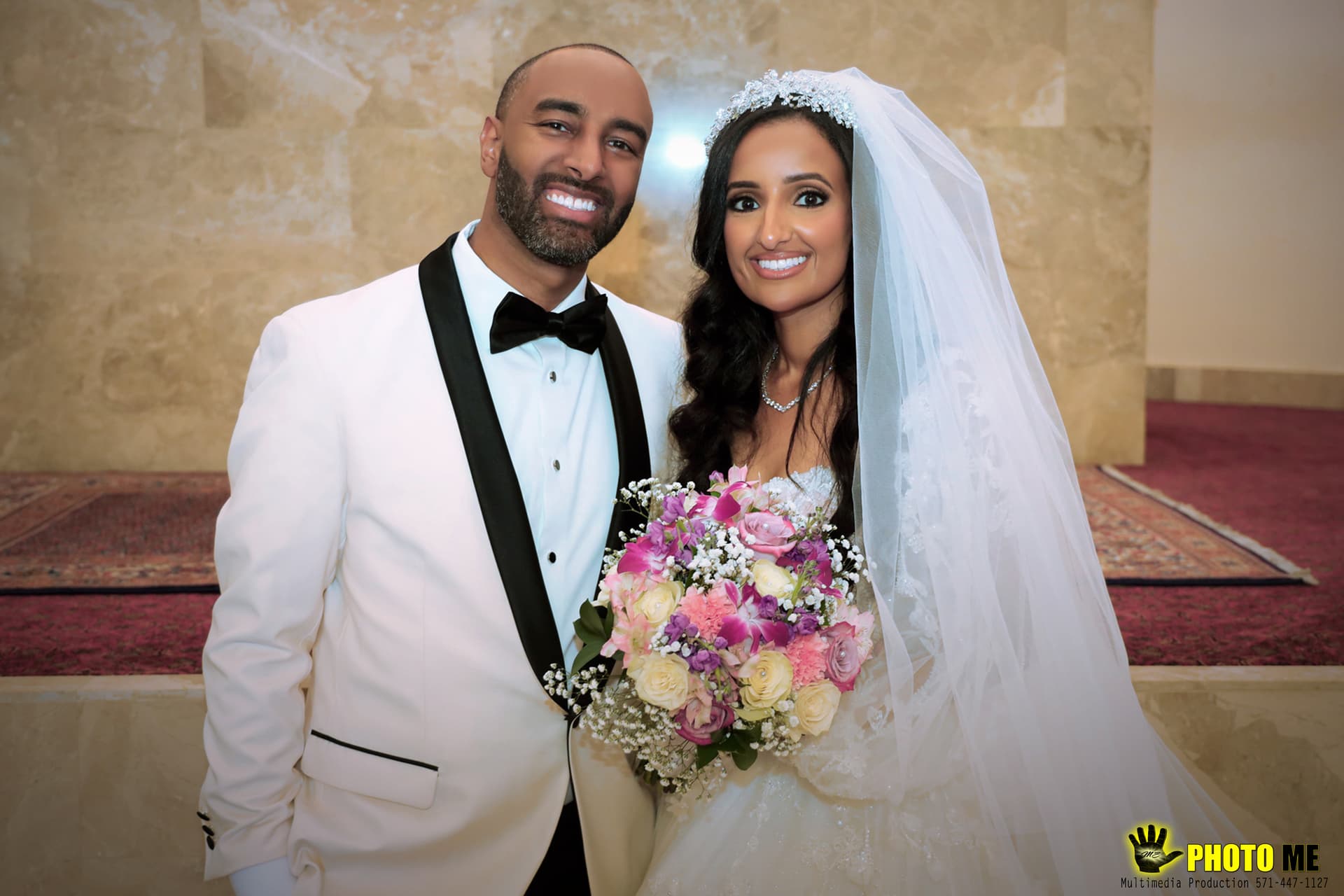 Bridal portrait with dramatic veil movement